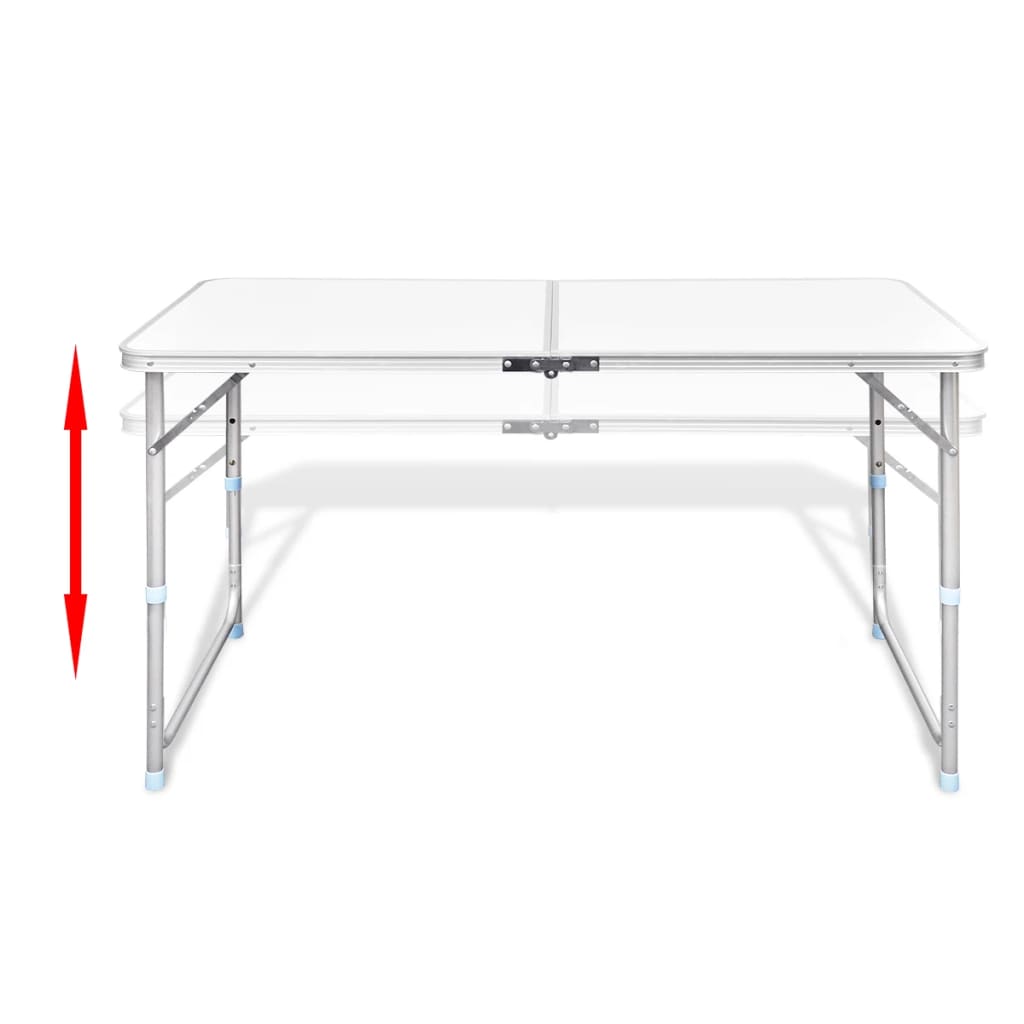 Set Tavolo da Campeggio Pieghevole 4 Sedie Regolabile 120x60 cm