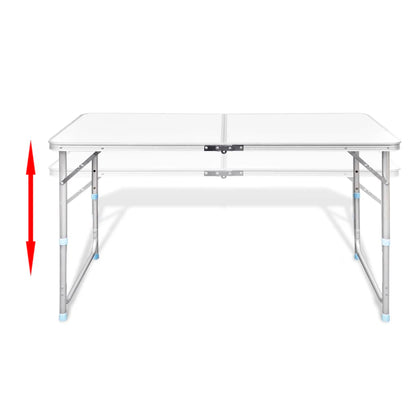 Set Tavolo da Campeggio Pieghevole 4 Sedie Regolabile 120x60 cm