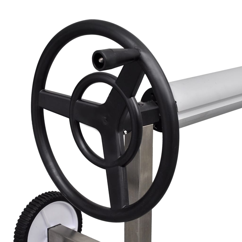 Rullo di Copertura per Piscina con Base in Acciaio Inox
