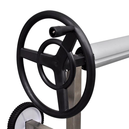 Rullo di Copertura per Piscina con Base in Acciaio Inox