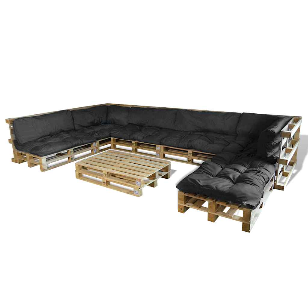 Cuscino per Divano Pallet 13 pcs Grigio 120 x 80 x 10 cm