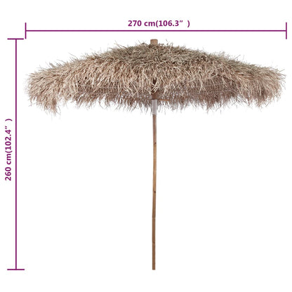 Ombrellone in BambÃƒÂ¹ 270 cm con Parasole in Foglie di Banano