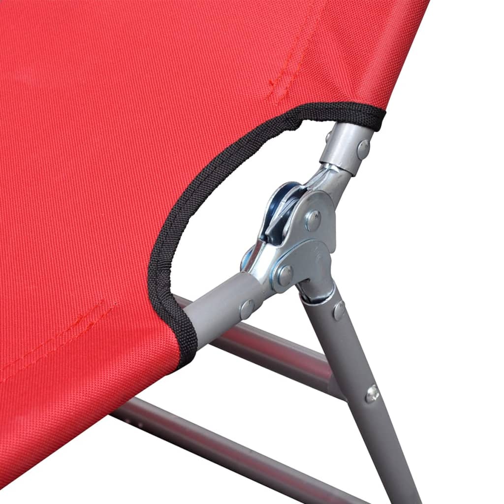 Lettino Prendisole Pieghevole Acciaio Verniciato Polvere Rosso