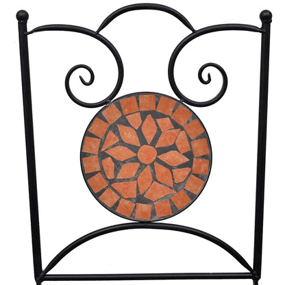 Sedie da Bistrot Pieghevoli 2 pz in Ceramica Terracotta