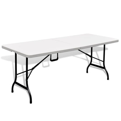 Tavolo da Giardino Pieghevole Bianco 180x75x74 cm in HDPE