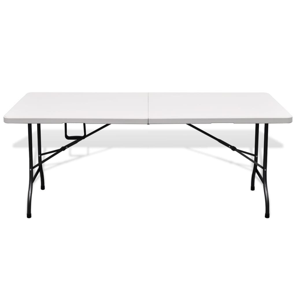 Tavolo da Giardino Pieghevole Bianco 180x75x74 cm in HDPE