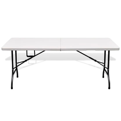 Tavolo da Giardino Pieghevole Bianco 180x75x74 cm in HDPE