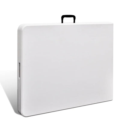 Tavolo da Giardino Pieghevole Bianco 180x75x74 cm in HDPE