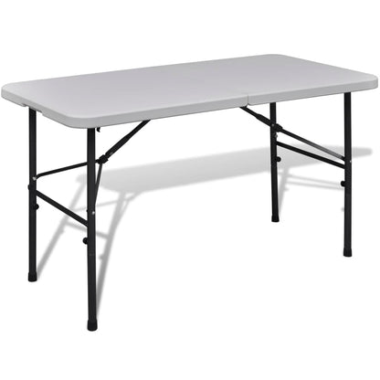 Tavolo Pieghevole da Giardino 122 cm in HDPE Bianco