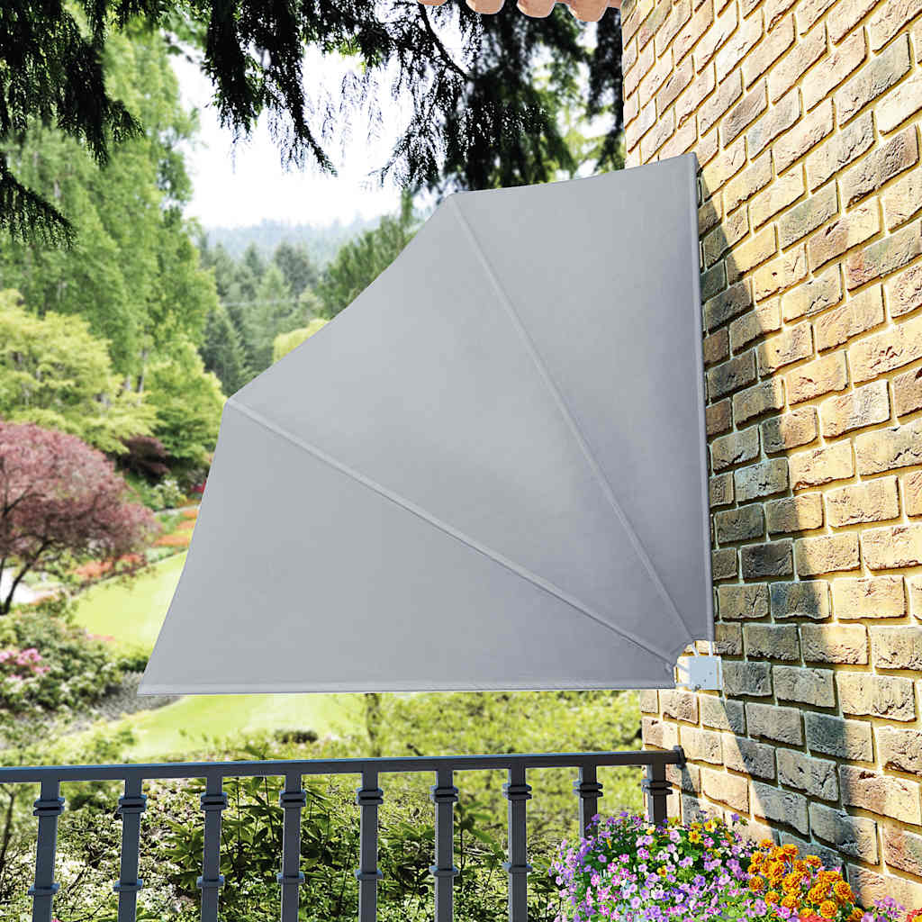 Tenda Laterale per Balcone Pieghevole Grigia 140x140 cm
