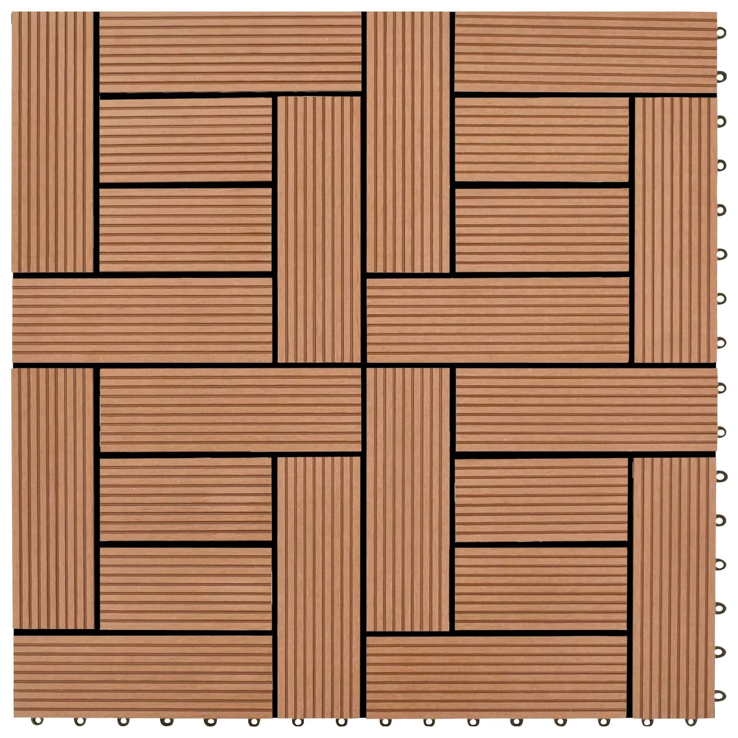 Piastrella per Decking 11 pcs Marrone 30 x 30 cm WPC