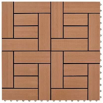 Piastrella per Decking 11 pcs Marrone 30 x 30 cm WPC