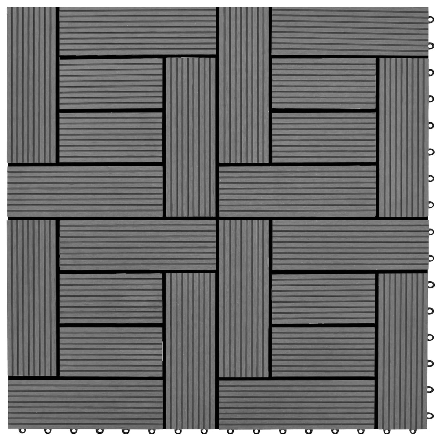 Piastrella per Decking 11 pcs Grigio 30 x 30 cm WPC