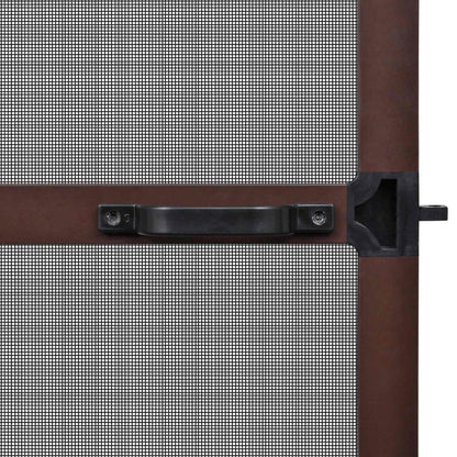 Schermo Insetti a Battente Marrone e Nero 100 x 215 cm