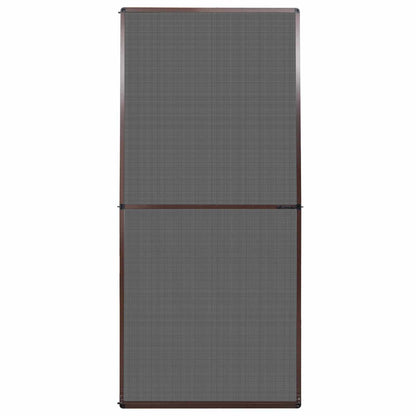 Schermo Insetti a Battente Marrone e Nero 100 x 215 cm