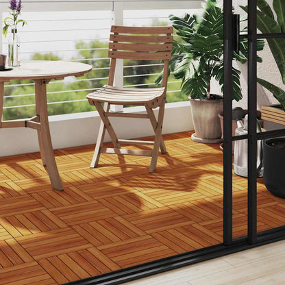 Set 10 pz Piastrelle acacia per pavimento 30 x 30 cm Modello verticale