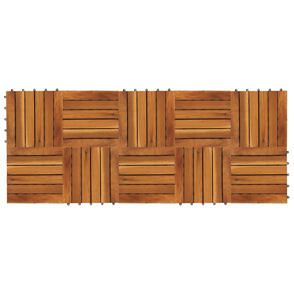 Set 10 pz Piastrelle acacia per pavimento 30 x 30 cm Modello verticale