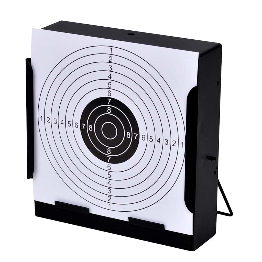 Supporto Tiro al Bersaglio Quadrato 14 cm + 100 Bersagli Carta