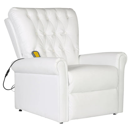 Poltrona Massaggiante Elettrica Bianco crema 78 x 148 x 71 cm