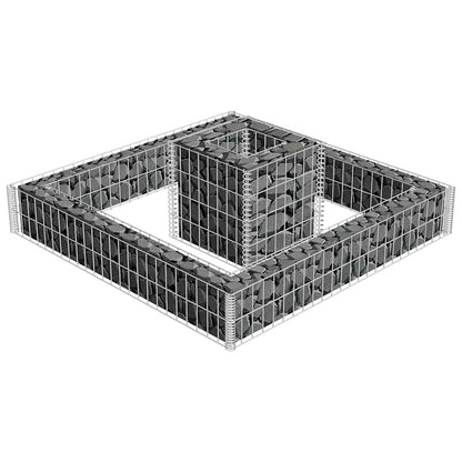 Gabbione Fioriera in Acciaio Zincato 120x120x20 cm