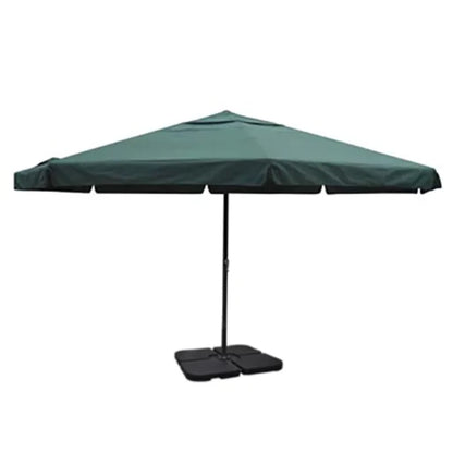 Ombrellone da Giardino in Alluminio con Base Portatile Verde