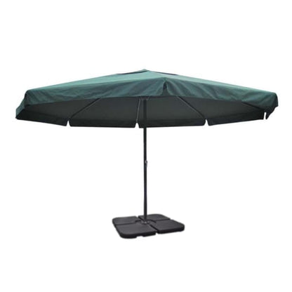 Ombrellone da Giardino in Alluminio con Base Portatile Verde