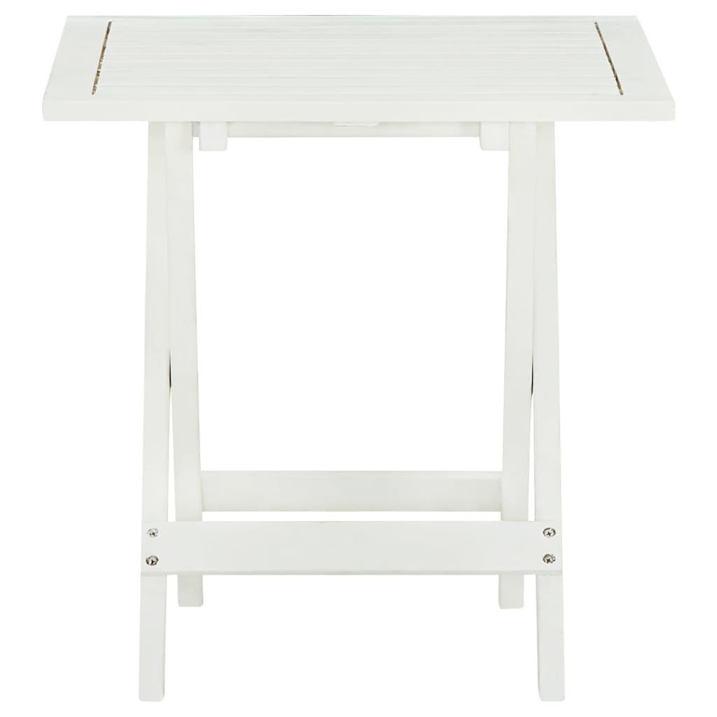Tavolo da Bistrot Bianco 46x46x47cm in Legno Massello di Acacia