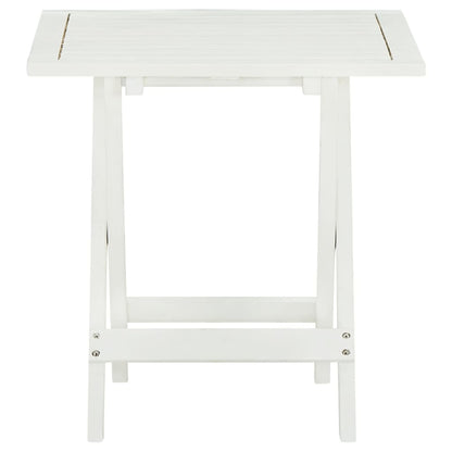 Tavolo da Bistrot Bianco 46x46x47cm in Legno Massello di Acacia