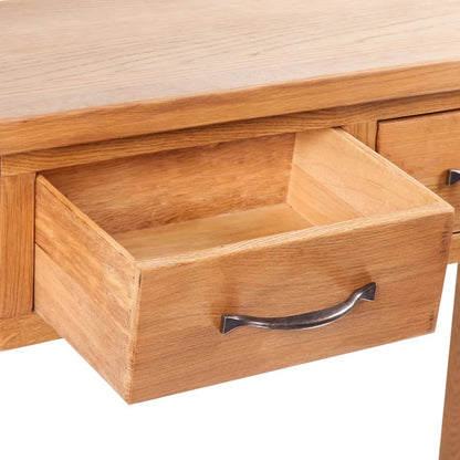 Tavolo Consolle con 2 Cassetti 83x30x73cm in Massello di Rovere