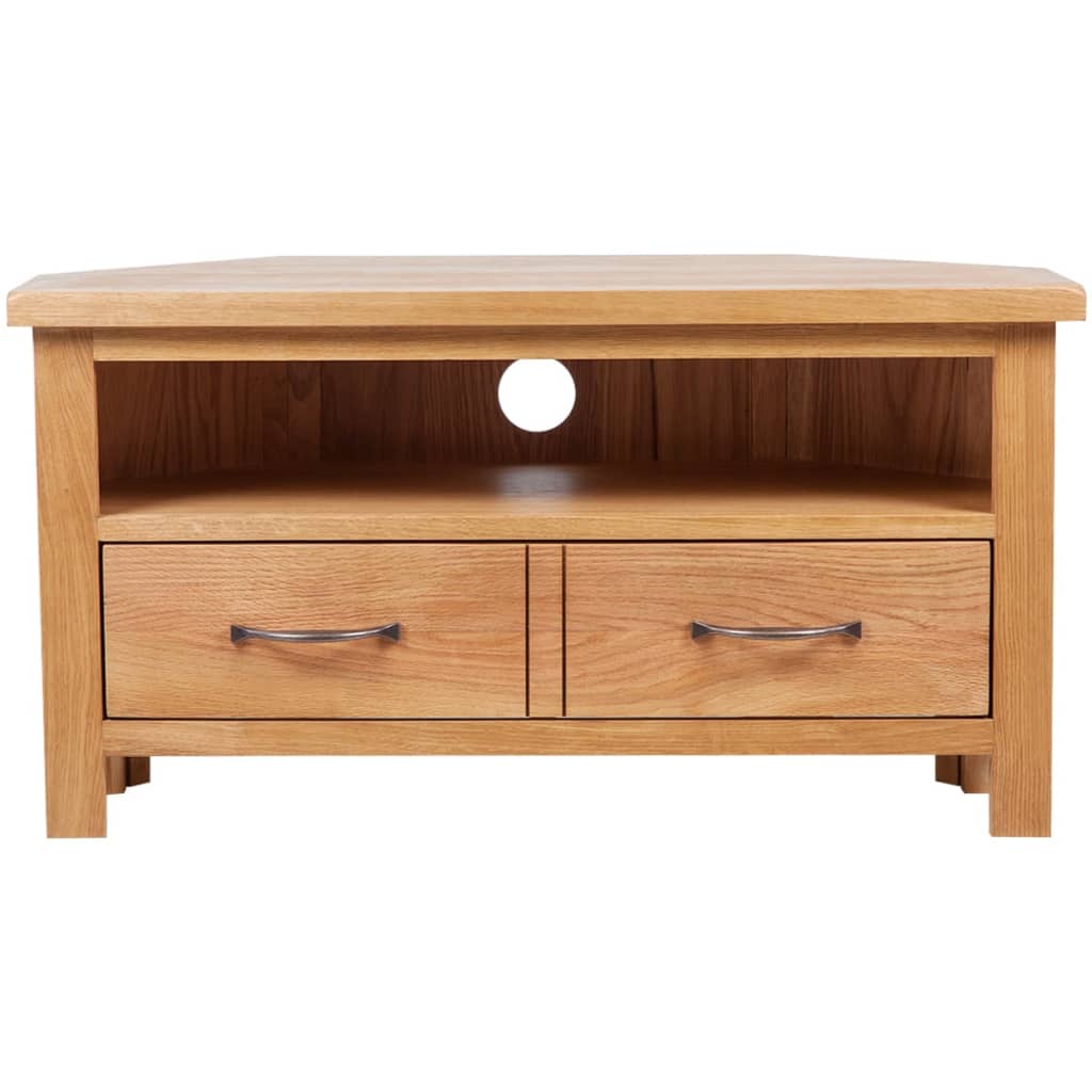 Mobile TV con Cassetto 88 x 42 x 46 cm Legno Massello di Rovere