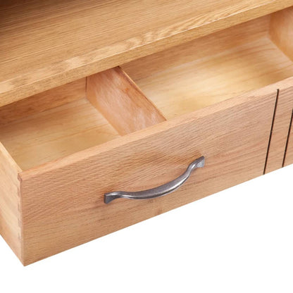 Mobile TV con Cassetto 88 x 42 x 46 cm Legno Massello di Rovere