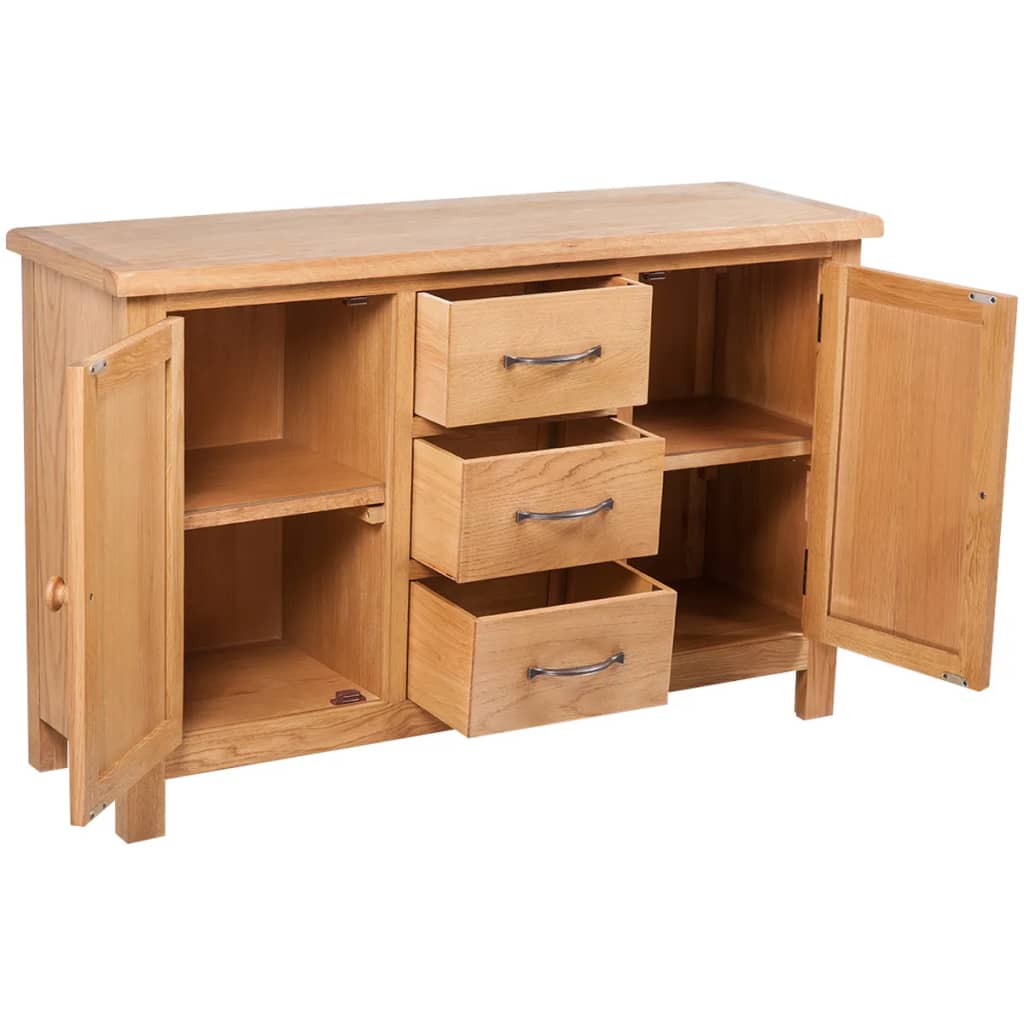 Credenza con 3 Cassetti 110x33,5x70 cm in Massello di Rovere