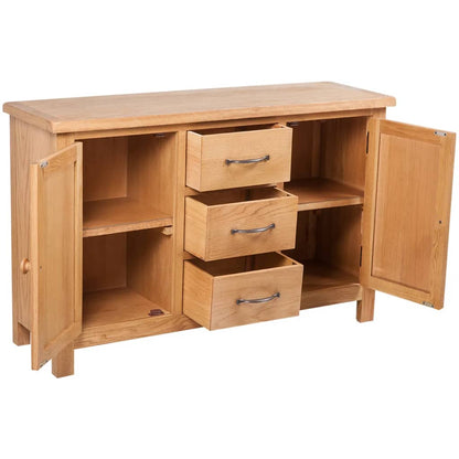 Credenza con 3 Cassetti 110x33,5x70 cm in Massello di Rovere