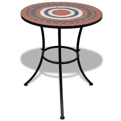 Set da Bistrot 3 pz Piastrelle di Ceramica Terracotta e Bianco