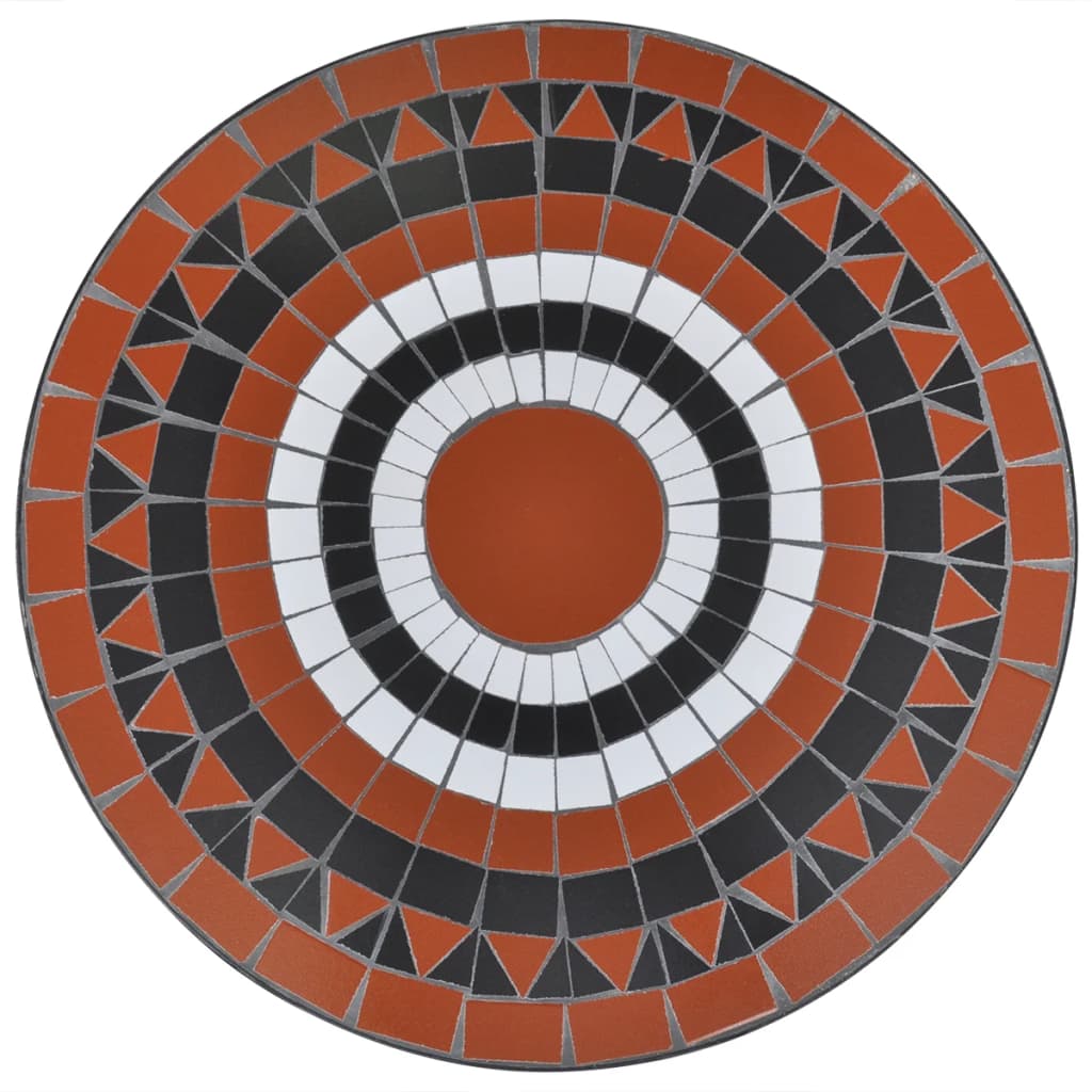 Set da Bistrot 3 pz Piastrelle di Ceramica Terracotta e Bianco