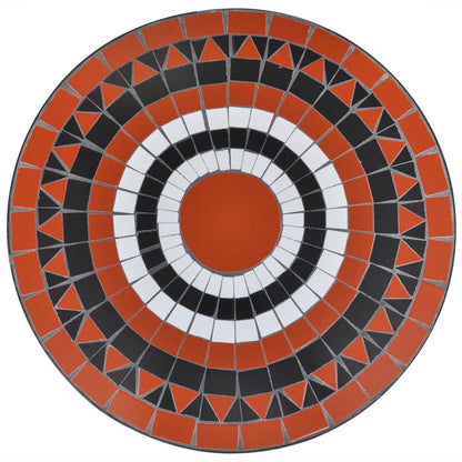 Set da Bistrot 3 pz Piastrelle di Ceramica Terracotta e Bianco