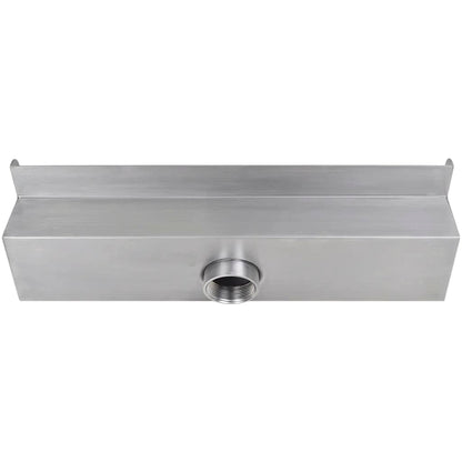 Fontana a Cascata per Giardino Rettangolare Acciaio Inox 45 cm
