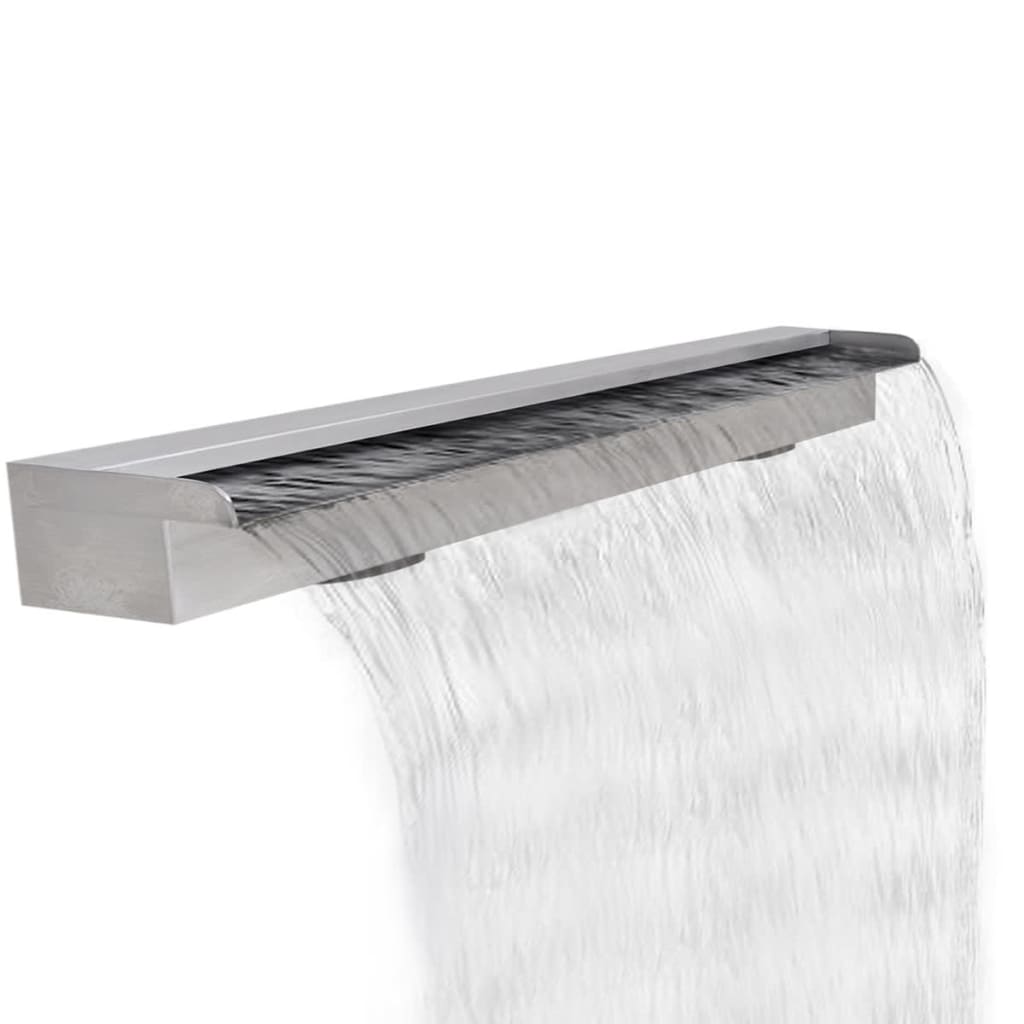Fontana a Cascata per Giardino Rettangolare Acciaio Inox 120 cm