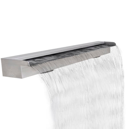 Fontana a Cascata per Giardino Rettangolare Acciaio Inox 120 cm