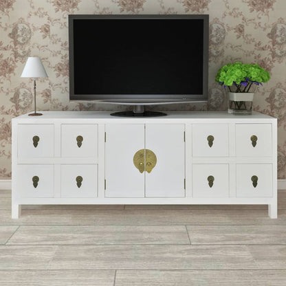 Credenza in Legno Stile Asiatico con 8 Cassetti e 2 Ante