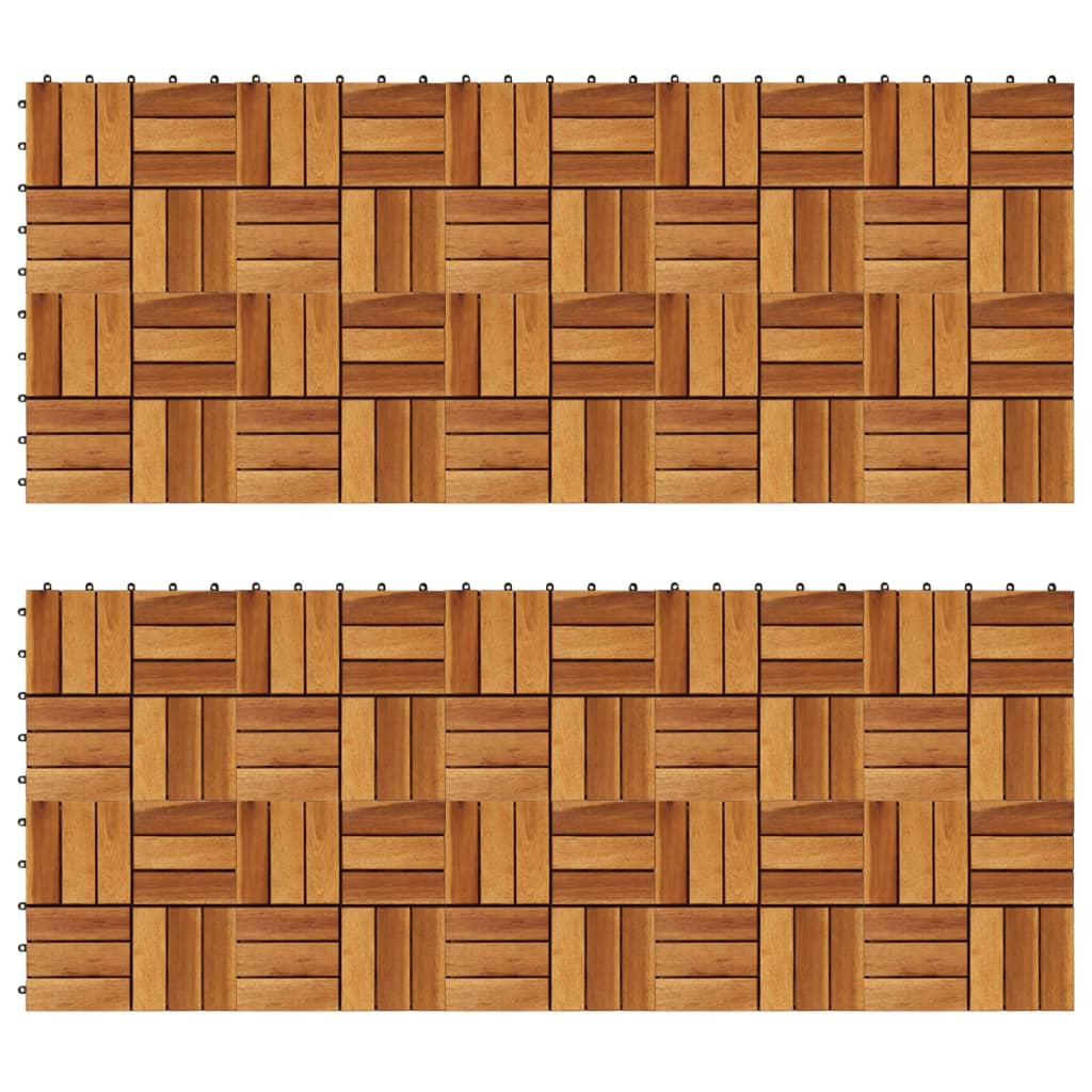 Listelli per Pavimento 30x30 cm in Legno di Acacia 20pz