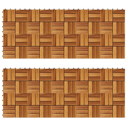 Listelli per Pavimento 30x30 cm in Legno di Acacia 20pz
