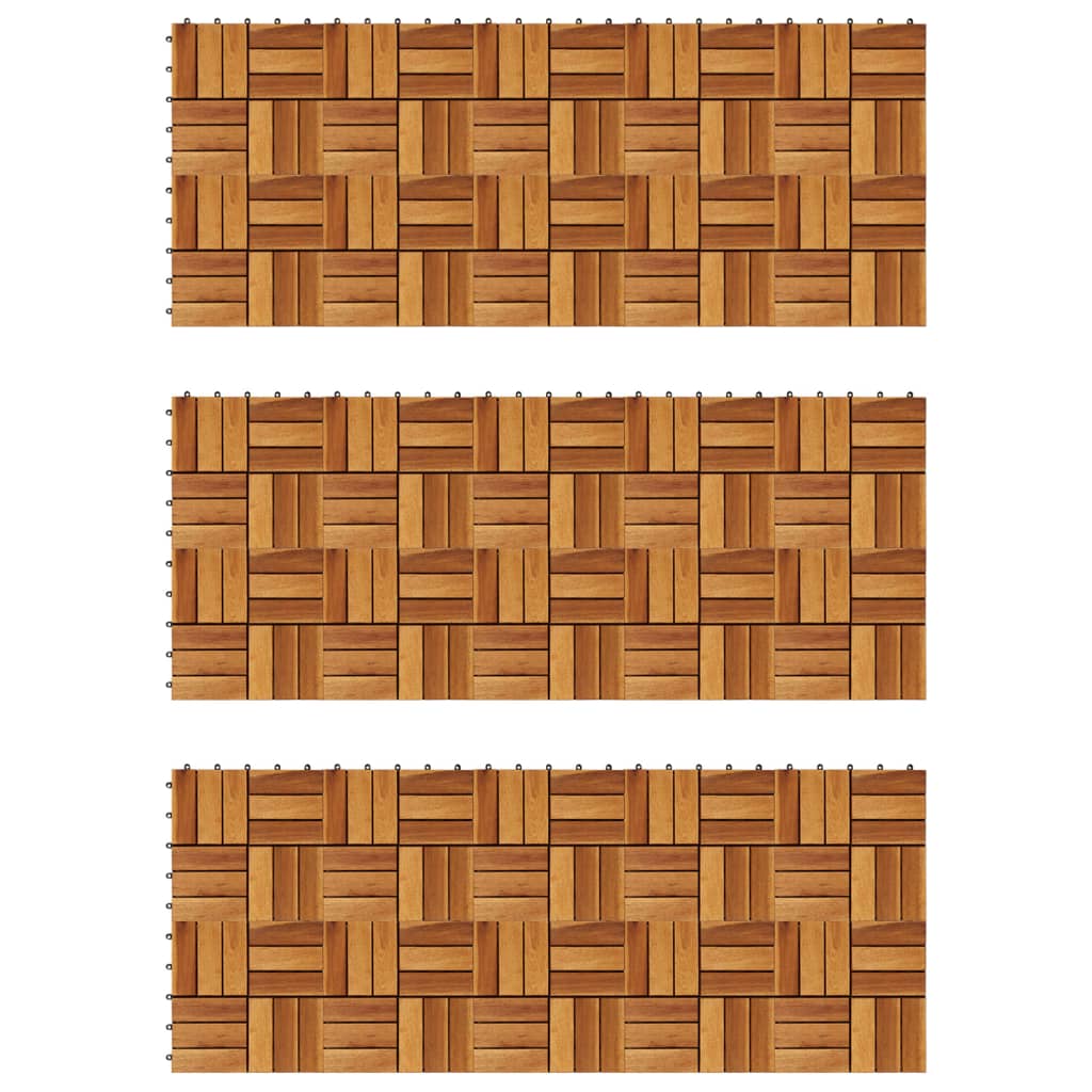 Listelli per Pavimento 30x30 cm in Legno di Acacia 30 pz