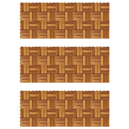 Listelli per Pavimento 30x30 cm in Legno di Acacia 30 pz