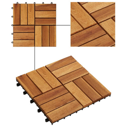 Listelli per Pavimento 30x30 cm in Legno di Acacia 30 pz