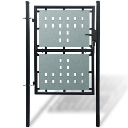 Cancello per Recinzione Singolo Nero 100 x 175 cm
