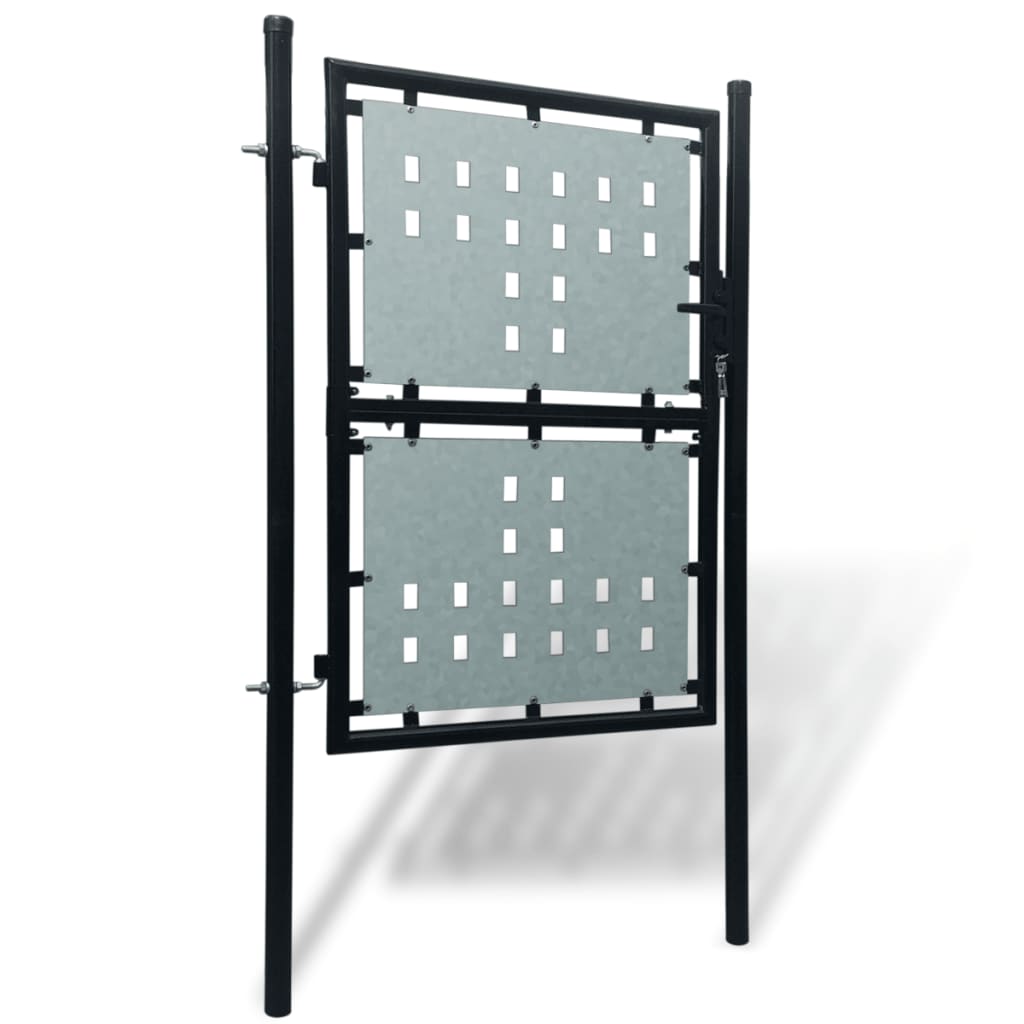 Cancello per Recinzione Singolo Nero 100 x 175 cm