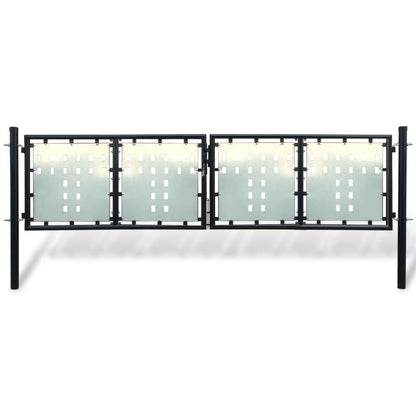 Cancello per Recinzione Singolo Nero 300 x 125 cm