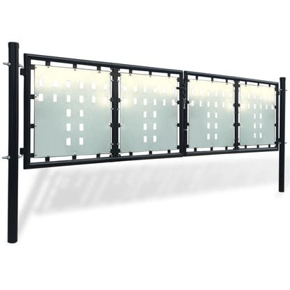 Cancello per Recinzione Singolo Nero 300 x 125 cm