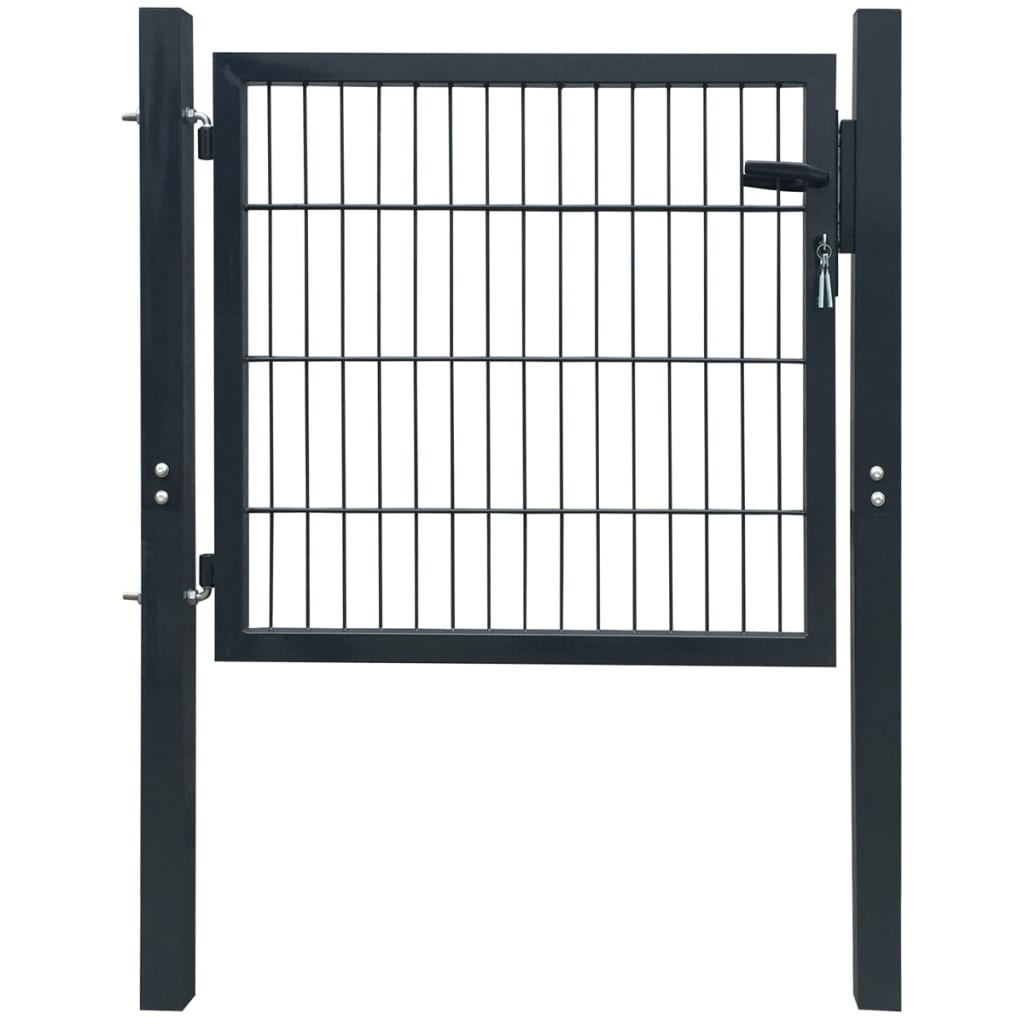 Cancello da Giardino 2D (Singolo) Grigio Antracite 106 x 130 cm
